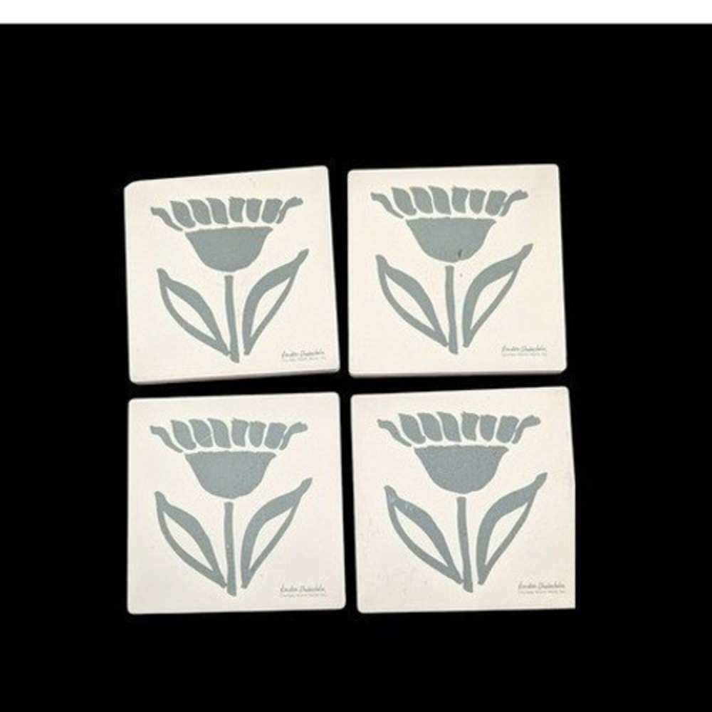 Thirstystone Coasters‎ Green Flower Sandstone  Kersten Sodenholm set of 4
